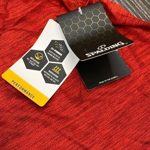 Spalding Mens Sleeveless Performance Top Tank Red Dri Power Ventilation XXL NEW - Picture 5 of 5